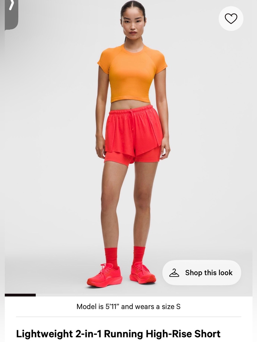 lululemon athletica 2-in-1 High-Rise Running Shorts - Bright Red